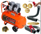 Rowermax Gap 50 Litre Ultra Sessiz Yağsız Sessiz Hava Kompresörü 8 Metre Hortum Tabancalı - 1