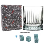 330 cc Italy Serisi Büyük Kadeh Viski Bardağı 4 Adet Viski Taşı Hediyeli - 4