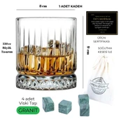 330 cc Italy Serisi Büyük Kadeh Viski Bardağı 4 Adet Viski Taşı Hediyeli - 2
