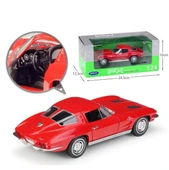 Welly Koleksiyon 1 / 24  1963 Chevrolet Corvette Kırmızı Model Metal Araba - 1