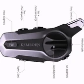 KEMBORN Motosiklet Kask Kulaklık 1ADET 2 kişilik İntercom Bluetooth Seti X2 Pro 1200 mt interkom Evrensel Eşleşme - 8