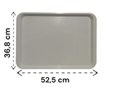 5 Adet Servis Tepsisi Self Servis Tepsi Büyük Boy Beyaz Renk 52,5 x 36,8 cm - 1