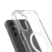 Galaxy S25 Kılıf M-safe Şarj Özellikli Şeffaf Sert PC Zore Embos Kapak - 7