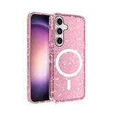 Galaxy S25 Kılıf M-safe Şarj Özellikli Parlayan Simli Saydam Renkli Zore Allstar Kapak - 10