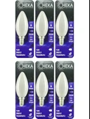 (6 Adet) Heka 6W (51W) 3000K (Günışığı) E14 Duylu (İnce Duy) Soft Mum Ampul thumbnail 1