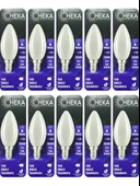 (10 Adet) Heka 6W (51W) 3000K (Günışığı) E14 Duylu (İnce Duy) Soft Mum Ampul thumbnail 1