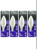 (4 Adet) Heka 6W (51W) 3000K (Günışığı) E14 Duylu (İnce Duy) Soft Mum Ampul thumbnail 1
