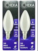 (2 Adet) Heka 6W (51W) 3000K (Günışığı) E14 Duylu (İnce Duy) Soft Mum Ampul thumbnail 1
