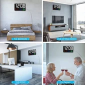 anaway shopping Dijital Duvar Saati Renkli Uzaktan Kumandalı Hd LED Ekran Tarih Gün Sıcaklık Alarm USB Dekoratif 25X16cm - 5
