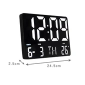 anaway shopping Dijital Duvar Saati Renkli Uzaktan Kumandalı Hd LED Ekran Tarih Gün Sıcaklık Alarm USB Dekoratif 25X16cm - 7