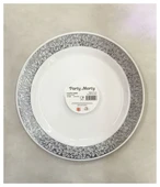 Nedi Özel Günler Plastik Tabak Gümüş Varaklı 18Cm 6Lı - 3 paket - 1