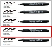 Artline Calligraphy Çizim Kalemi 4,0 Mavi Kesik Uç - 2 adet - 1