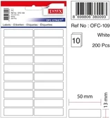 Tanex Etiket Ofc-109 Beyaz 13X50Mm 10 lu - 2 paket - 1