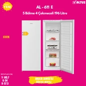 Altus AL 511 E Yeni Ürün E Enerji 5 Çekmeceli Derindondurucu - 1