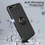 Apple iPhone 8 Plus Kılıf Manyetik Yüzüklü Soft Silikon Kapak - 5