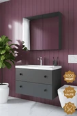 Teta Home Tiflis 65 Cm Mdf Banyo Dolabı Seti  Antrasit thumbnail 1