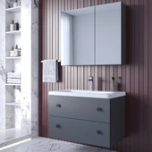 Teta Home Tiflis 65 Cm Mdf Banyo Dolabı Seti  Antrasit - 1