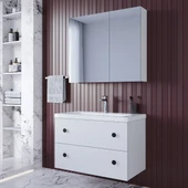 Teta Home Tiflis 65 Cm Mdf Banyo Dolabı Seti  Beyaz - 1