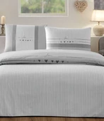 Özdilek Nev Serisi Tek Kişilik Özel Gün Nevresim Takımı-Heartbeat Gri - 2