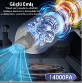 Ally 14000pa Güçlü Portatif 2 Kademeli Tasinabilir Vakumlu Kablosuz Üflemeli Mini Araç Süpürgesi thumbnail 3