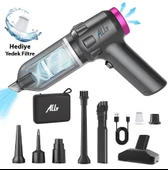 Ally 14000pa Güçlü Portatif 2 Kademeli Tasinabilir Vakumlu Kablosuz Üflemeli Mini Araç Süpürgesi thumbnail 1