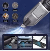 Ally 14000pa Güçlü Portatif 2 Kademeli Tasinabilir Vakumlu Kablosuz Üflemeli Mini Araç Süpürgesi thumbnail 4