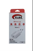 Elba ELB42 Beyaz 25W Şarj Kafa+ İphone Kablo USB-C PD3.0-QC4.0(Akım Koruma-Hızlı Şarj-) - 1
