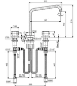ECA Royal Ankastre Lavabo Bataryası 3 Delikli Tezgah Üstü Mat Siyah 102105666C1 thumbnail 2