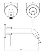 ECA Dalia Minimal Ankastre Lavabo Bataryası Sıva Üstü Çift Rozet 102167625-YY thumbnail 2