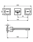 ECA Royal Ankastre Lavabo Bataryası 3 Delikli Tezgah Üstü 102105666 thumbnail 2