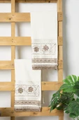 %100 Pamuk Güpürlü Çeyizlik 2'li Havlu 50x90 - Kahve - 3