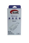 Elba ELB02-20WPD Beyaz 20W USB-C Şarj Kafa PD 3.0-QC4.0(Akıllı Koruma-Hızlı Şarj-Isıya Dayanıklı) - 1