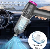 Ally 14000pa Güçlü Portatif 2 Kademeli Tasinabilir Vakumlu Kablosuz Üflemeli Mini Araç Süpürgesi thumbnail 2