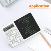 10 Haneli Akıllı Hesap Makinesi ve LCD Yazma Tableti – Tek Tuşla Silinebilir, Çift Fonksiyonlu Tasarım - 3