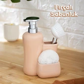 Porsima 277744 Tezgah Üstü Pudra Sıvı Sabunluk Fırçalı Süngerlikli Sabunluk (550ml) 20cm thumbnail 2