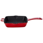 Lava Yekpare 20x20 CM Saplı Döküm Kırmızı Kare Izgara Tava (TEŞHİR) - 4