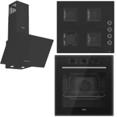 Ferre Ankastre Set  D086+SS205+QBL62CS Siyah Cam Ankastre Set - 1