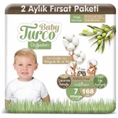 Baby Turco Bebek Bebek Bezi 2 Aylık Paket 7 Numara 20-30 kg 168 Adet thumbnail 1