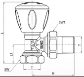 25 Adet ECA RV3 1/2 Köşe Radyatör Valfi Krom Kaplamalı Petek Havlupan Vanası 602120749 thumbnail 2
