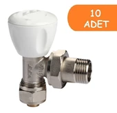 10 Adet ECA RV3 1/2 Köşe Radyatör Valfi Pex Petek Havlupan Vanası 602120721 - 1