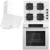 Ferre QBL62CB - SS206 -D087 60 Cm Beyaz Cam Turbolu Ankastre Set -Yeni 2025 - 1