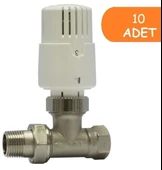 10 Adet ECA TRV4 Termostatik Düz Radyatör Valfi Petek Vanası 602120756 - 1