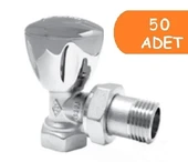 50 Adet ECA RV3 1/2 Köşe Radyatör Valfi Krom Kaplamalı Petek Havlupan Vanası 602120749 thumbnail 1