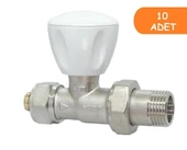 10 Adet ECA RV3 1/2 Düz Radyatör Valfi Pex Petek Havlupan Vanası 602120722 - 1