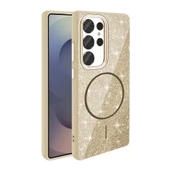 Galaxy S25 Ultra Kılıf Magsafe Şarj Özellikli Parlayan Simli Zore Okso Kapak thumbnail 7