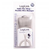 LOGILINK 1,8m ESNEK KABLO YÖNETİCİSİ, BEYAZ - 2