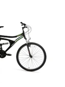 Bisan Ranger V Fren 21 Vites Çift Amortisörlü 26 Jant Dağ Bisikleti Siyah Yeşil 42 Kadro thumbnail 2