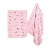 Nessiworld    Happy Zebra Land Fluffy Bebek Battaniye 64529 Pembe - 2