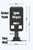 2 Adet Kaliteli Katlanır 360 Dönen Ayarlanabilir Telefon Tutucu Masaüstü Telefon Tablet Standı S014 - 7
