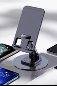 2 Adet Kaliteli Katlanır 360 Dönen Ayarlanabilir Telefon Tutucu Masaüstü Telefon Tablet Standı S014 - 5